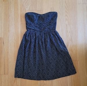 Strapless Simple Floral Print Dress